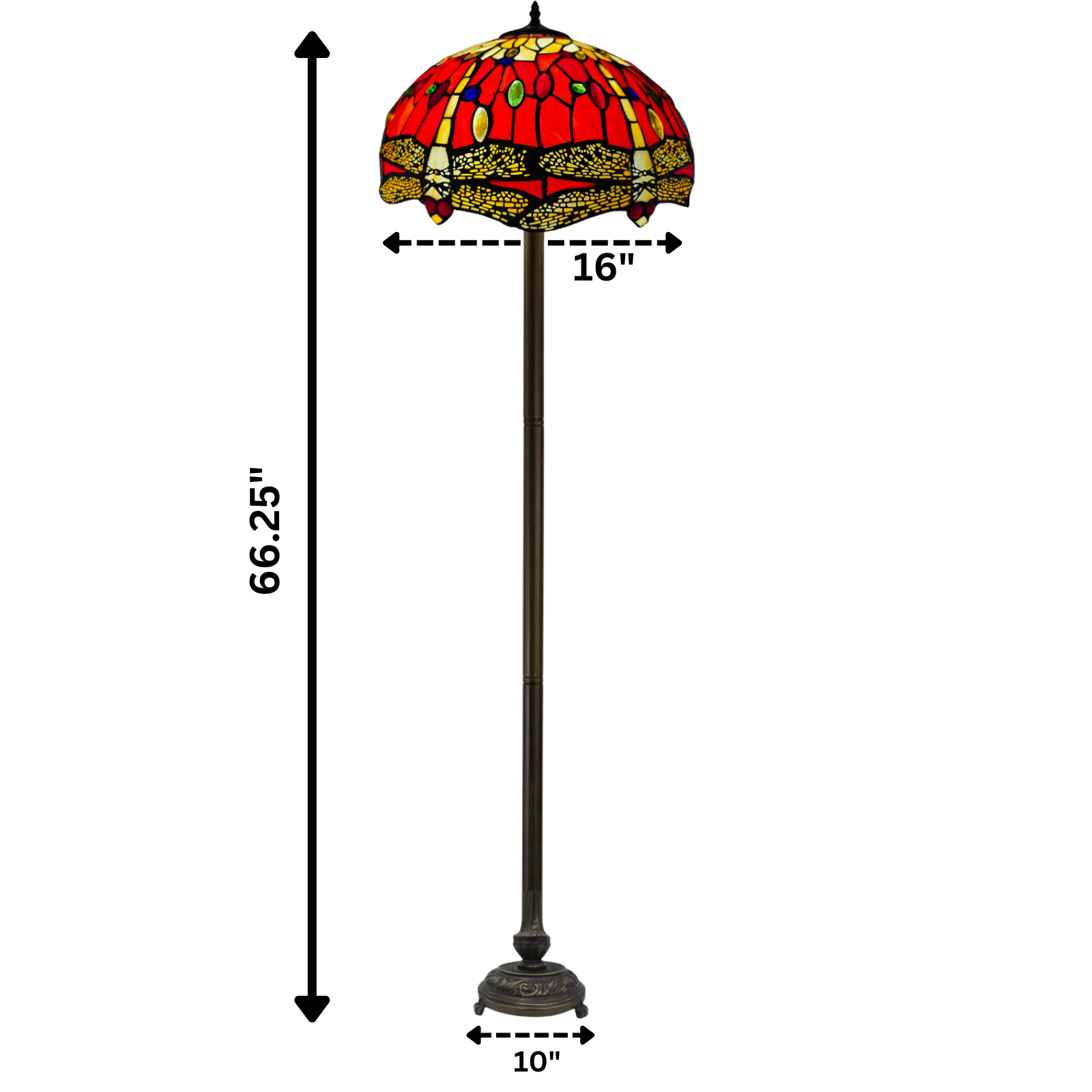 Red dragonfly design Tiffany Style Standard Lamp
