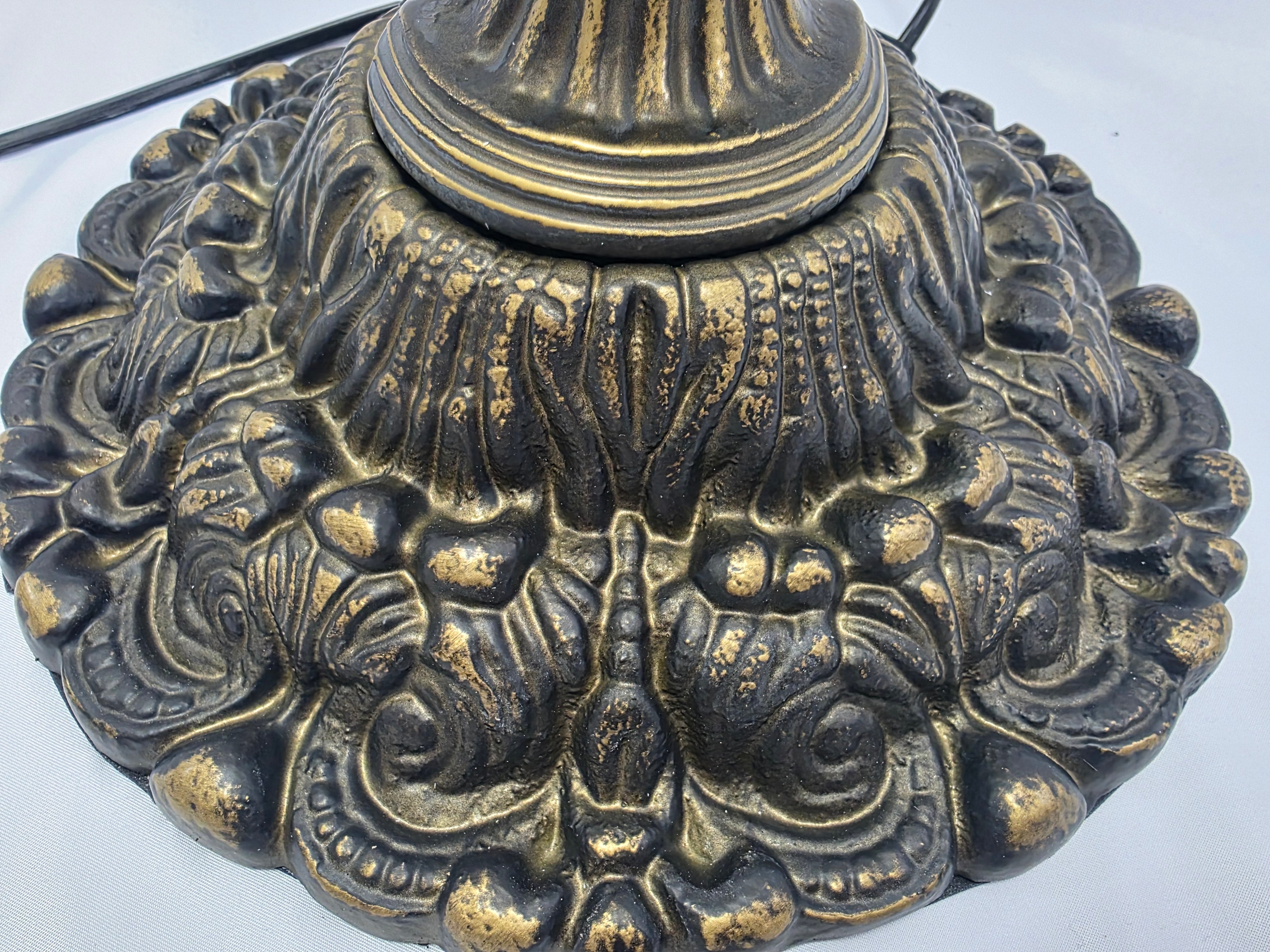 A copper color base for 18 inch iffany style green floor lamp