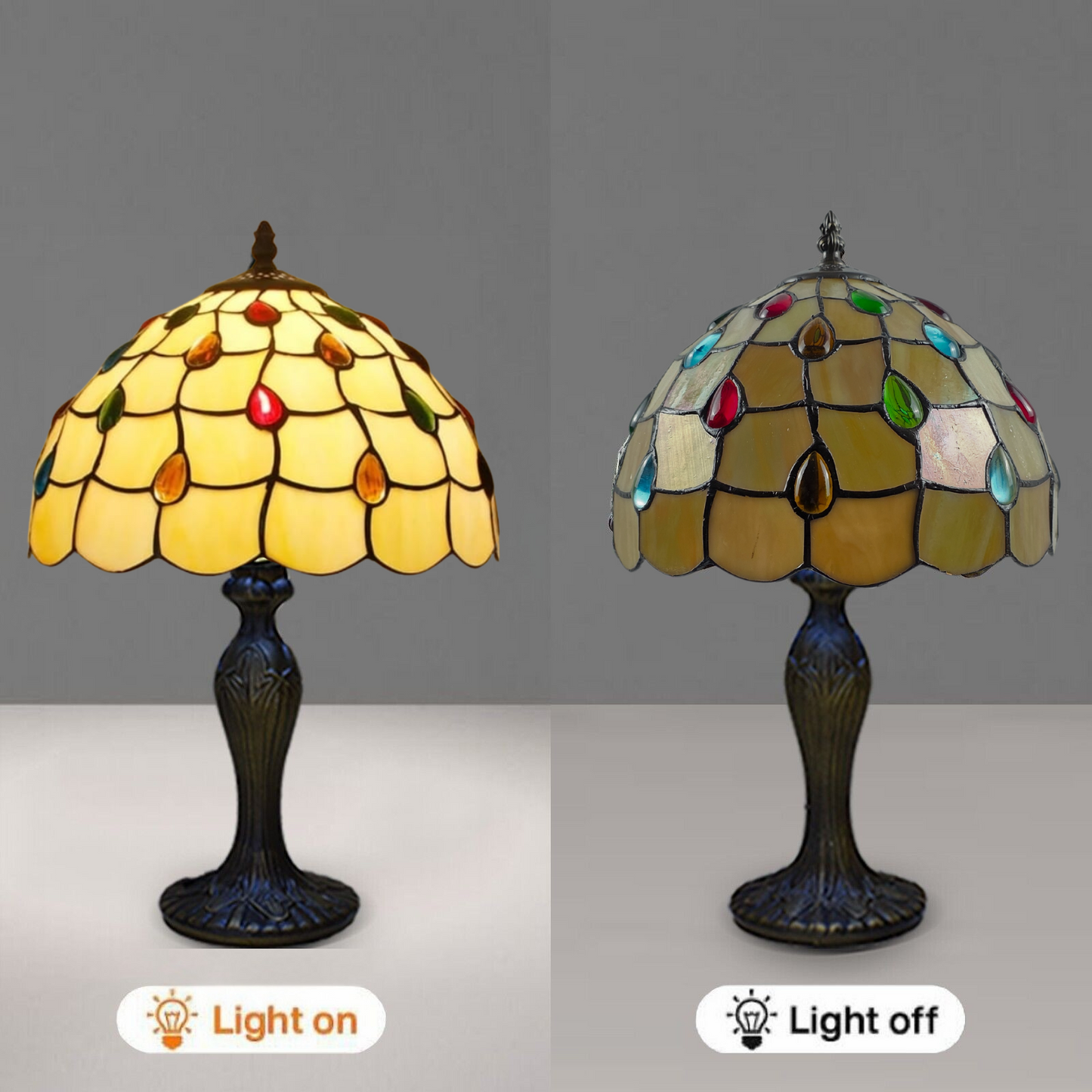 Tiffany Style Desks Lamp Stained Glass Handcrafted Art Bedside Lamp