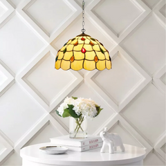 Beautiful 10 Inch Pendent Lamp Tiffany Style Stained Glass Handmade Shade