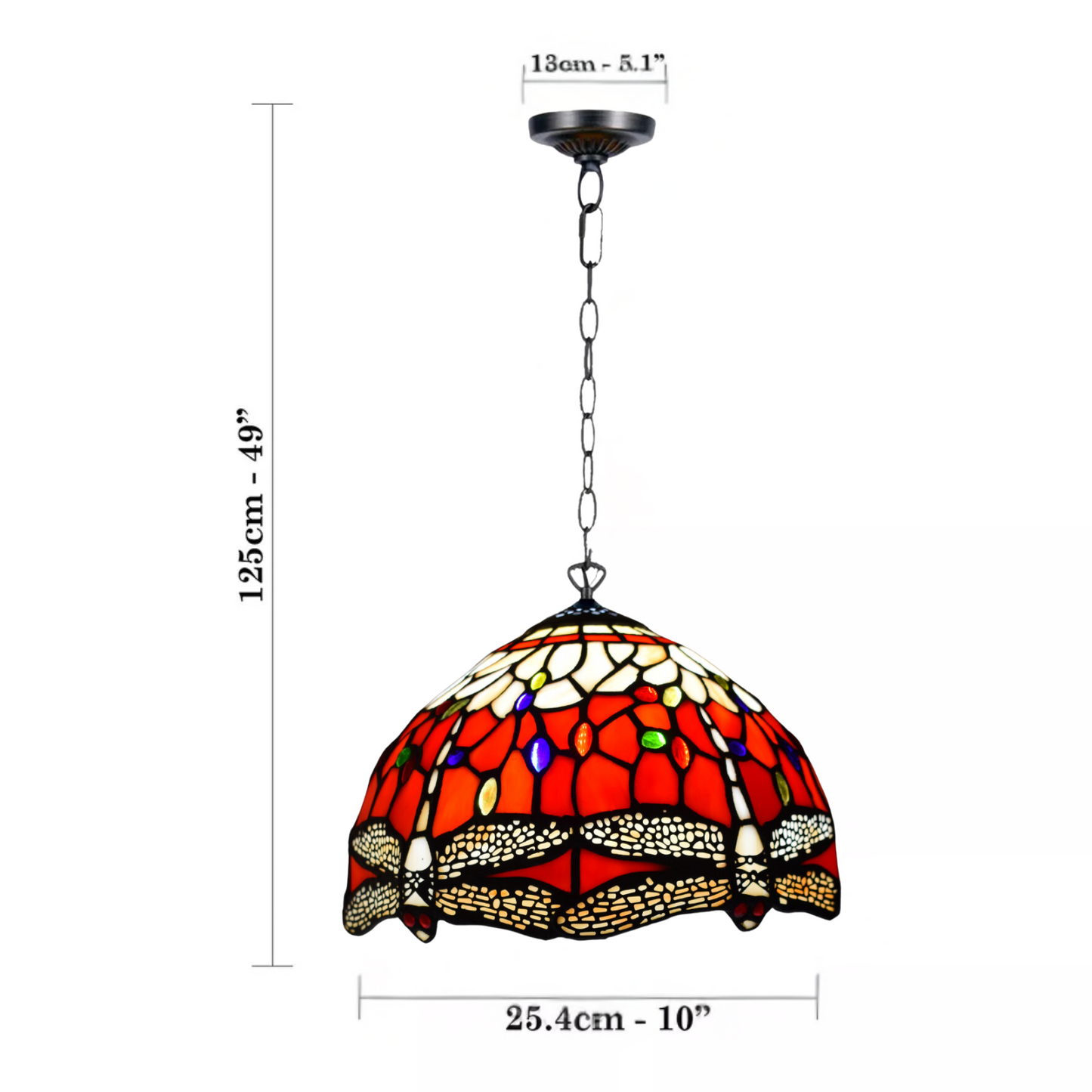 Multicolor Flower Design 10 inch Tiffany Style Pendant Lamp Handcrafted Stained Glass shade