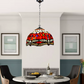 Multicolor Flower Design 10 inch Tiffany Style Pendant Lamp Handcrafted Stained Glass shade