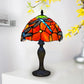 Red Color 10 Inch Dragonfly Design Tiffany Style Table Lamp