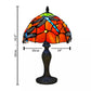 Red Color 10 Inch Dragonfly Design Tiffany Style Table Lamp