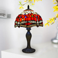 10 Inch Dragonfly Design Tiffany Style Table Lamp Hand Crafted Multicolor Stained Glass shade