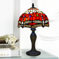 10 Inch Dragonfly Design Tiffany Style Table Lamp Hand Crafted Multicolor Stained Glass shade