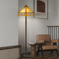 Yellow Hexagonal Tiffany Style Floor Lamp