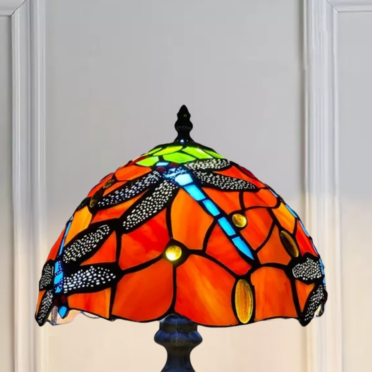 Red Tiffany Style Lamp Shade For 10 Inch Table Lamp, Ceiling Light & Pendent