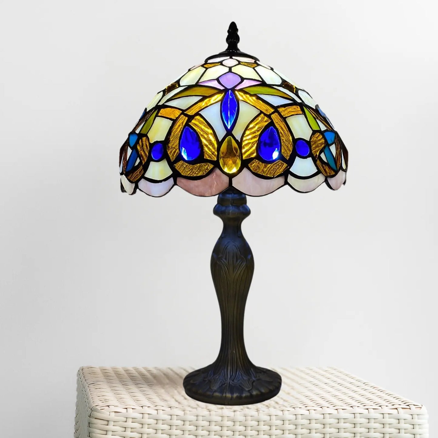 Handmade Stained Glass Tiffany Style Lamp 10 Inch