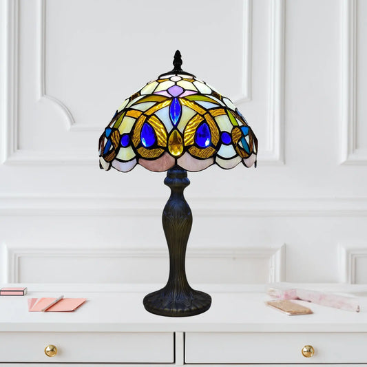 Handmade Stained Glass Tiffany Style Lamp 10 Inch