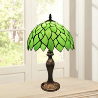 Green Tiffany Style Stained Glass 10 Inch Table Lamp