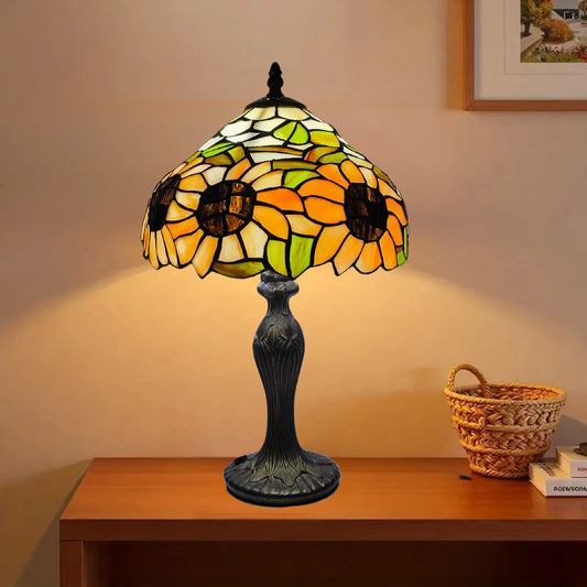 10 Inch Sunflower Tiffany Style Stained Glass Table Lamp