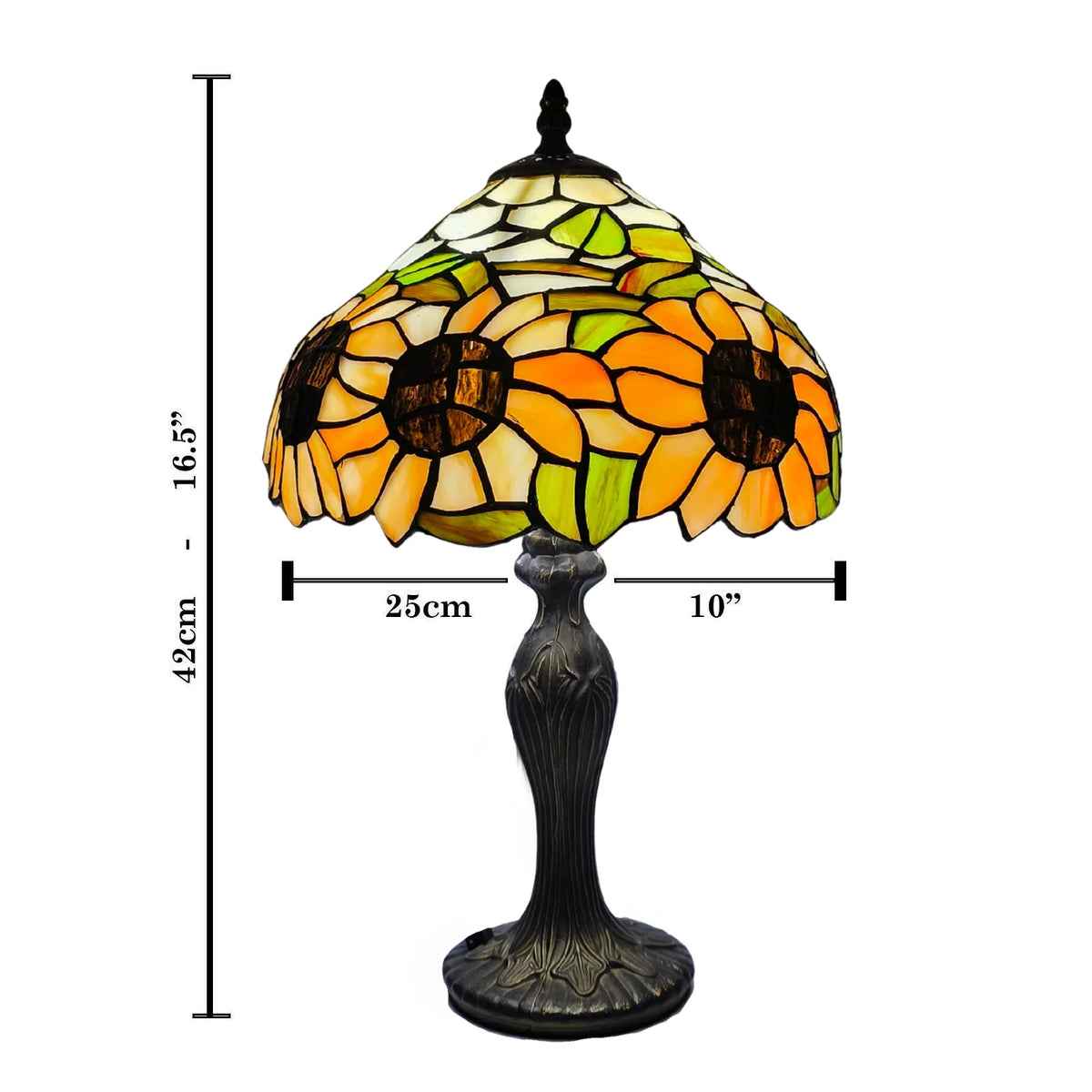 10 Inch Sunflower Tiffany Style Stained Glass Table Lamp