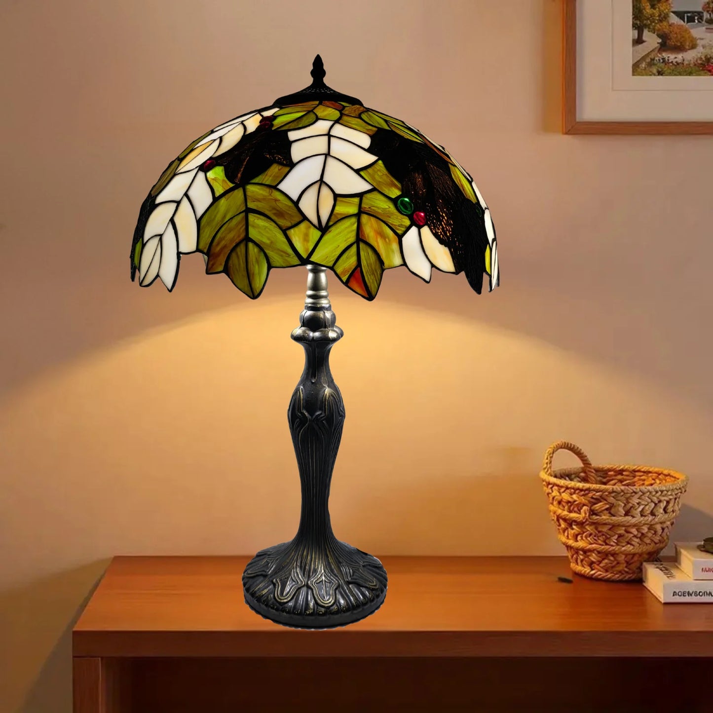 16 Inch Leave design Tiffany Style Table Lamp