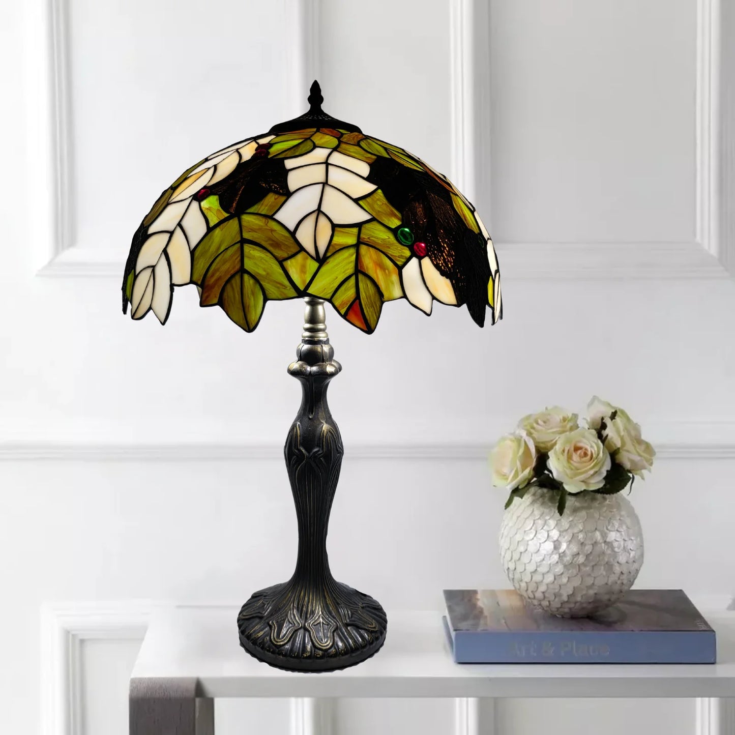 16 Inch Leave design Tiffany Style Table Lamp