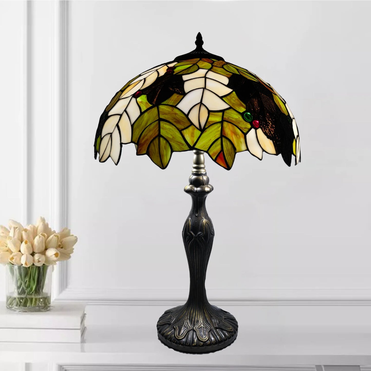 16 Inch Leave design Tiffany Style Table Lamp