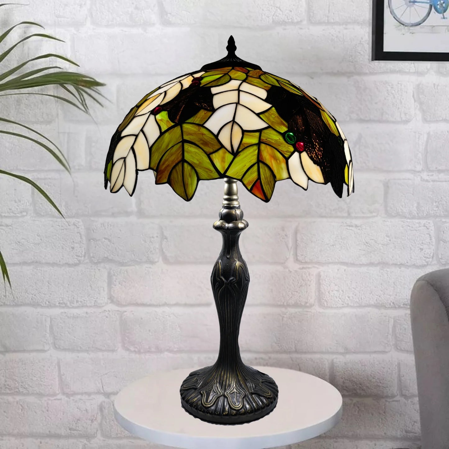 16 Inch Leave design Tiffany Style Table Lamp