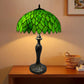 Green Tiffany Style Table Lamp 16 Inch Lampshade