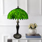 Green Tiffany Style Table Lamp 16 Inch Lampshade