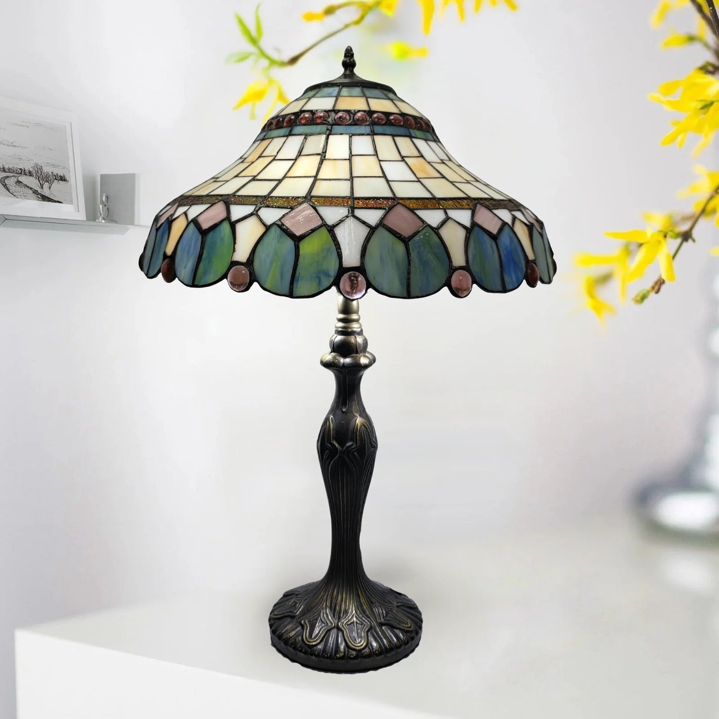 16 Inch Vintage Tiffany Style Table Lamp