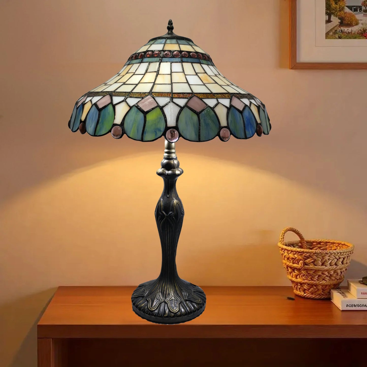 16 Inch Vintage Tiffany Style Table Lamp