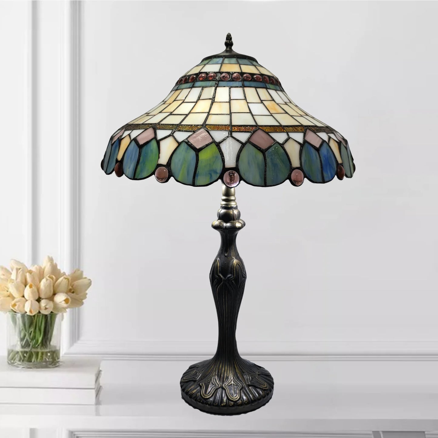 16 Inch Vintage Tiffany Style Table Lamp