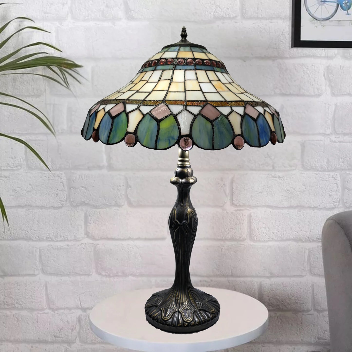 16 Inch Vintage Tiffany Style Table Lamp