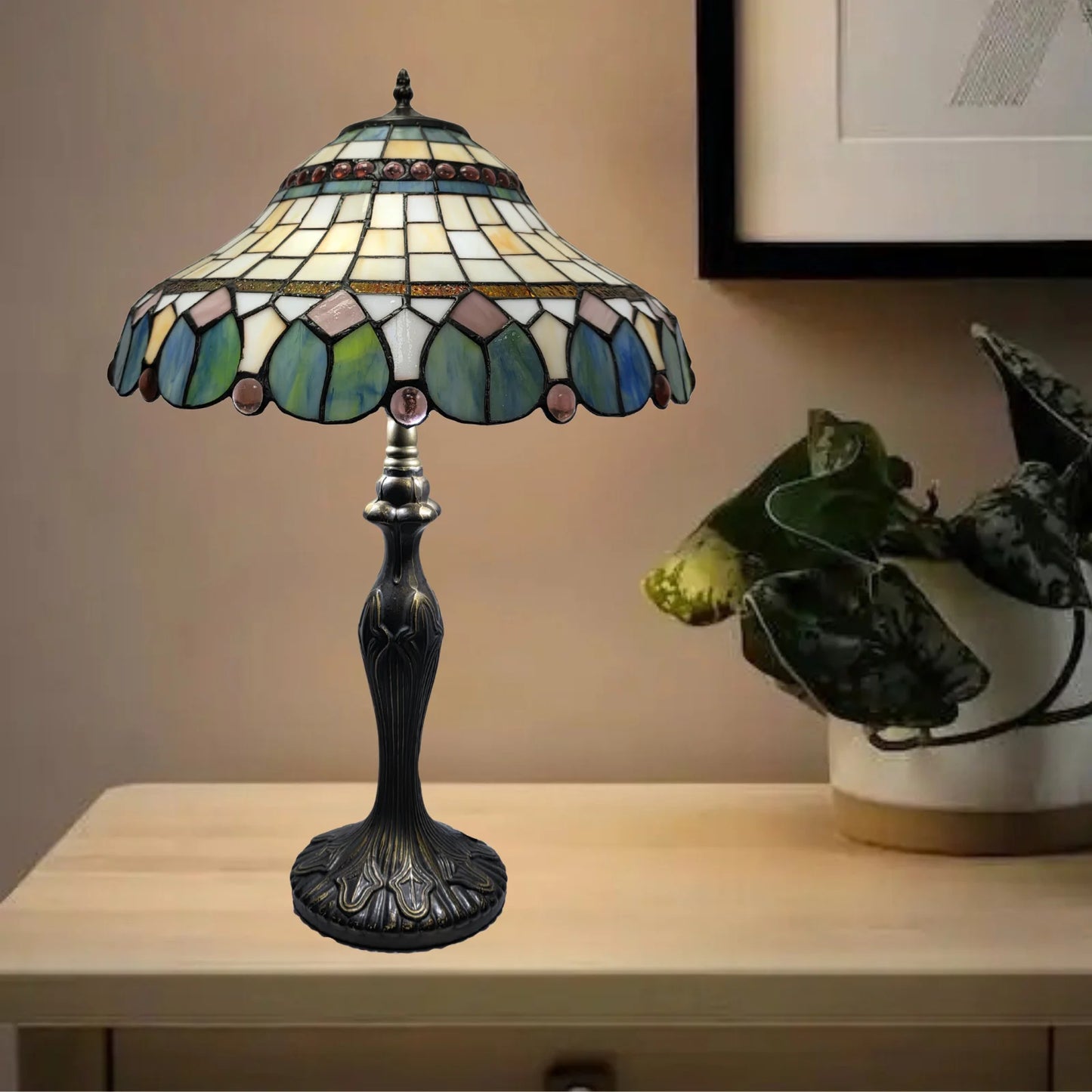 16 Inch Vintage Tiffany Style Table Lamp
