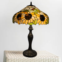 Sunflower Design Tiffany Style Table Lamp 16 Inch Lampshade