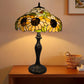 Sunflower Design Tiffany Style Table Lamp 16 Inch Lampshade