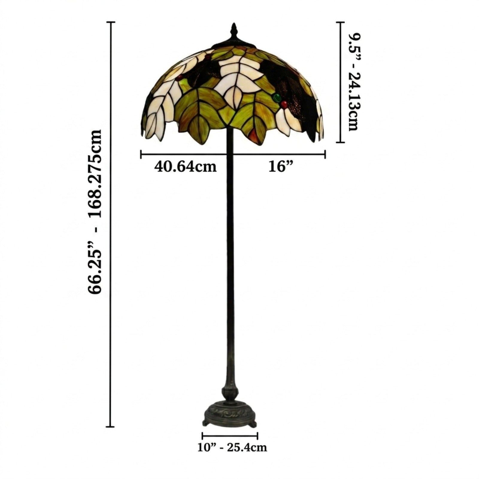 Leaves Design Tiffany Style Standard Lamp