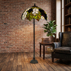 Leaves Design Tiffany Style Standard Lamp