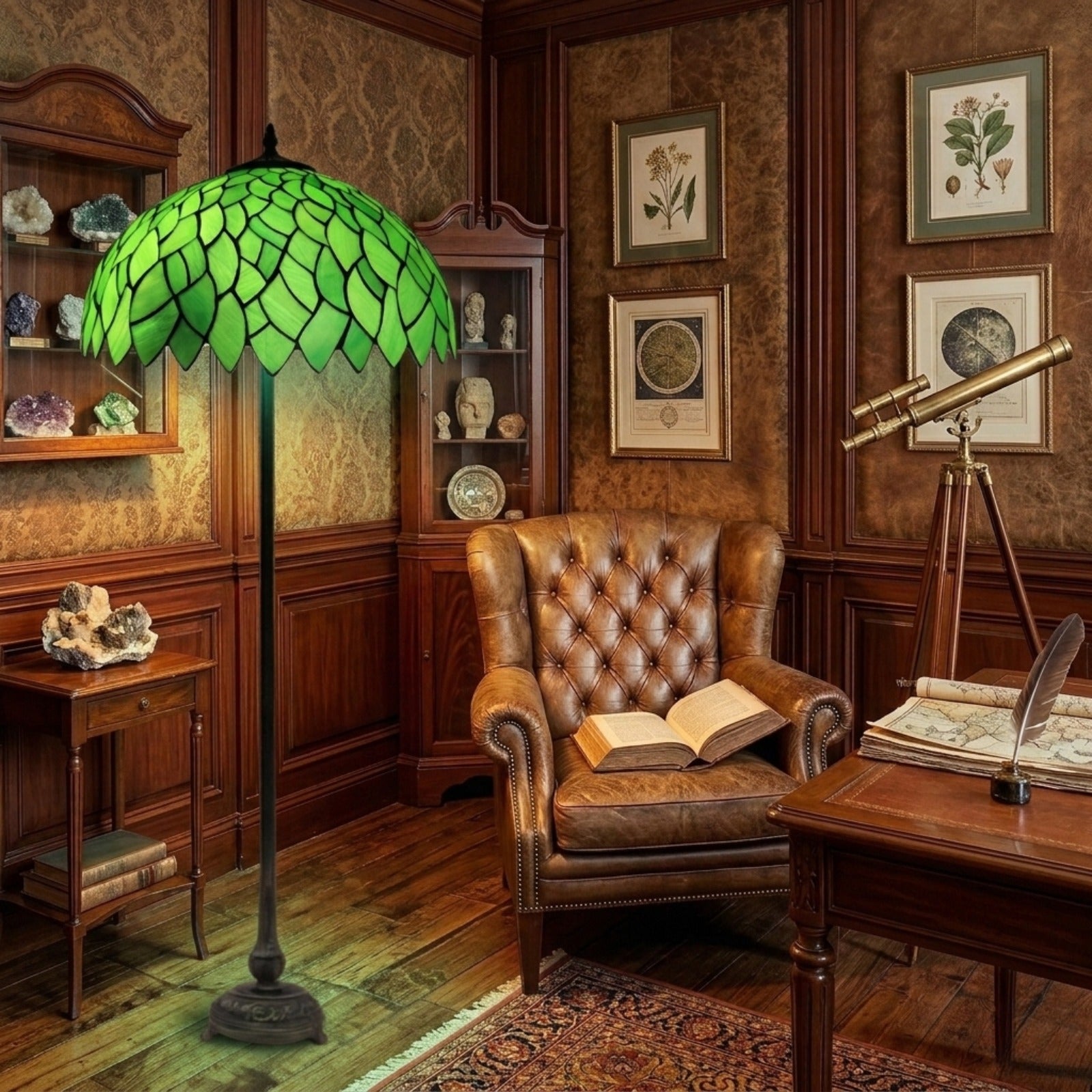 Tiffany Style Standard Lamp Green Color