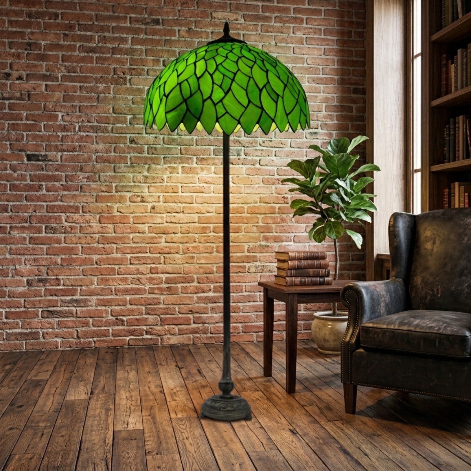 Tiffany Style Standard Lamp Green Color