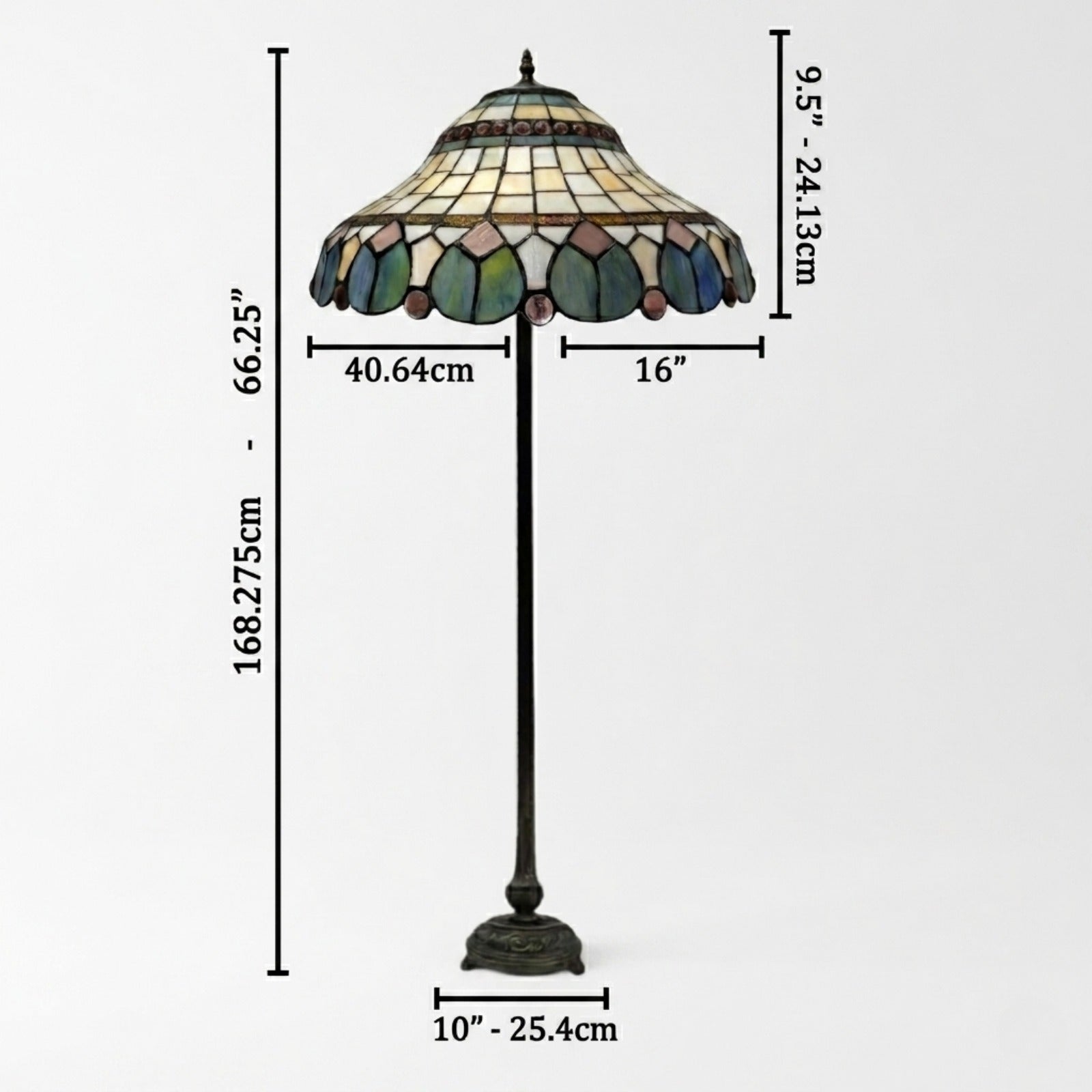 Multicolor Tiffany Style Standard Lamp Stained Glass