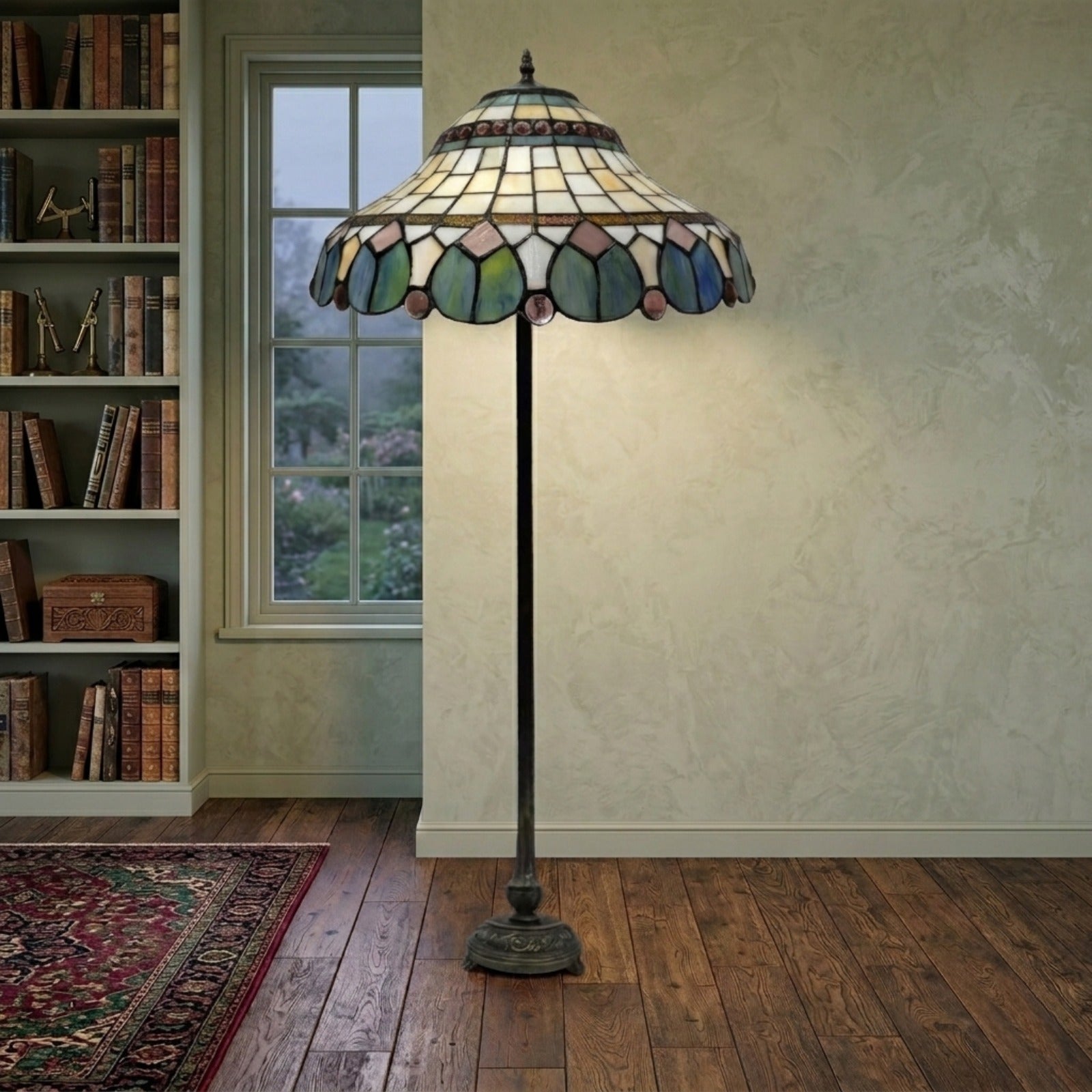 Multicolor Tiffany Style Standard Lamp Stained Glass