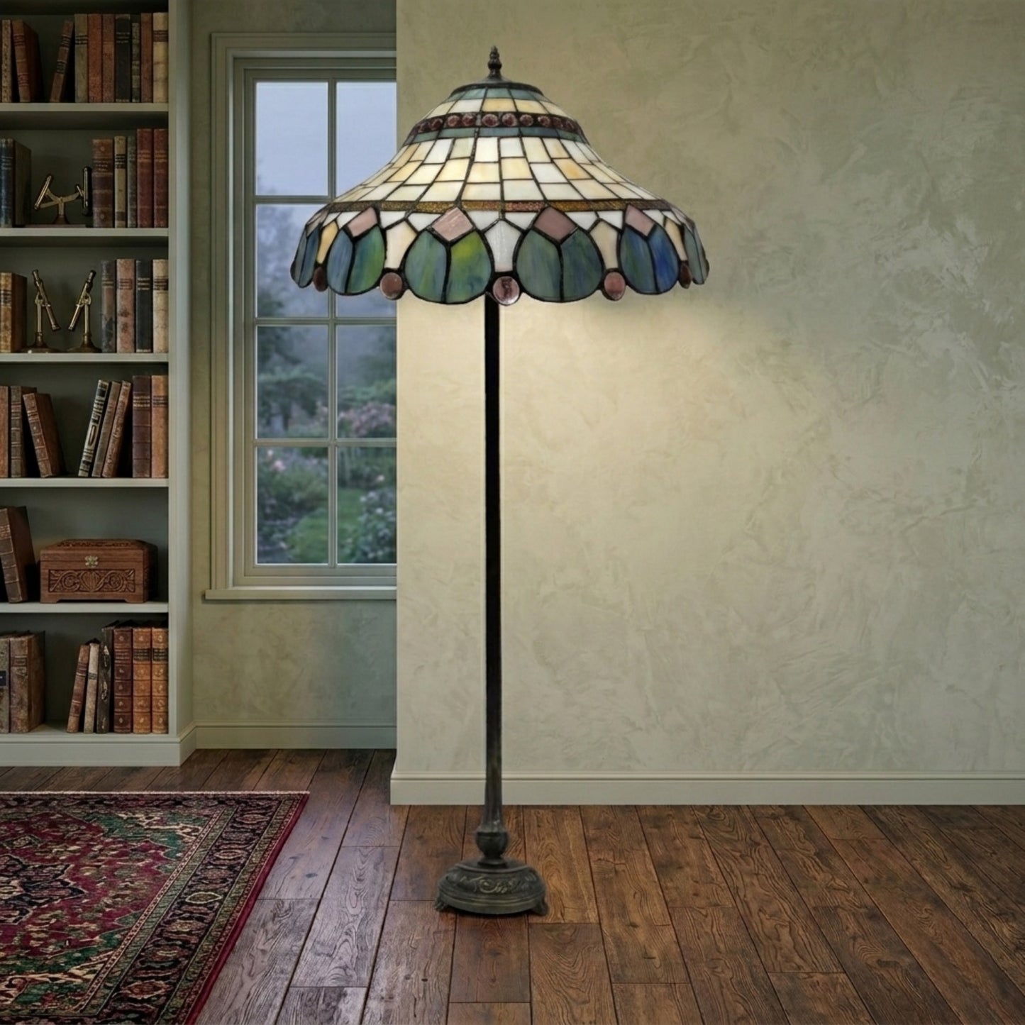 Multicolor Tiffany Style Standard Lamp Stained Glass
