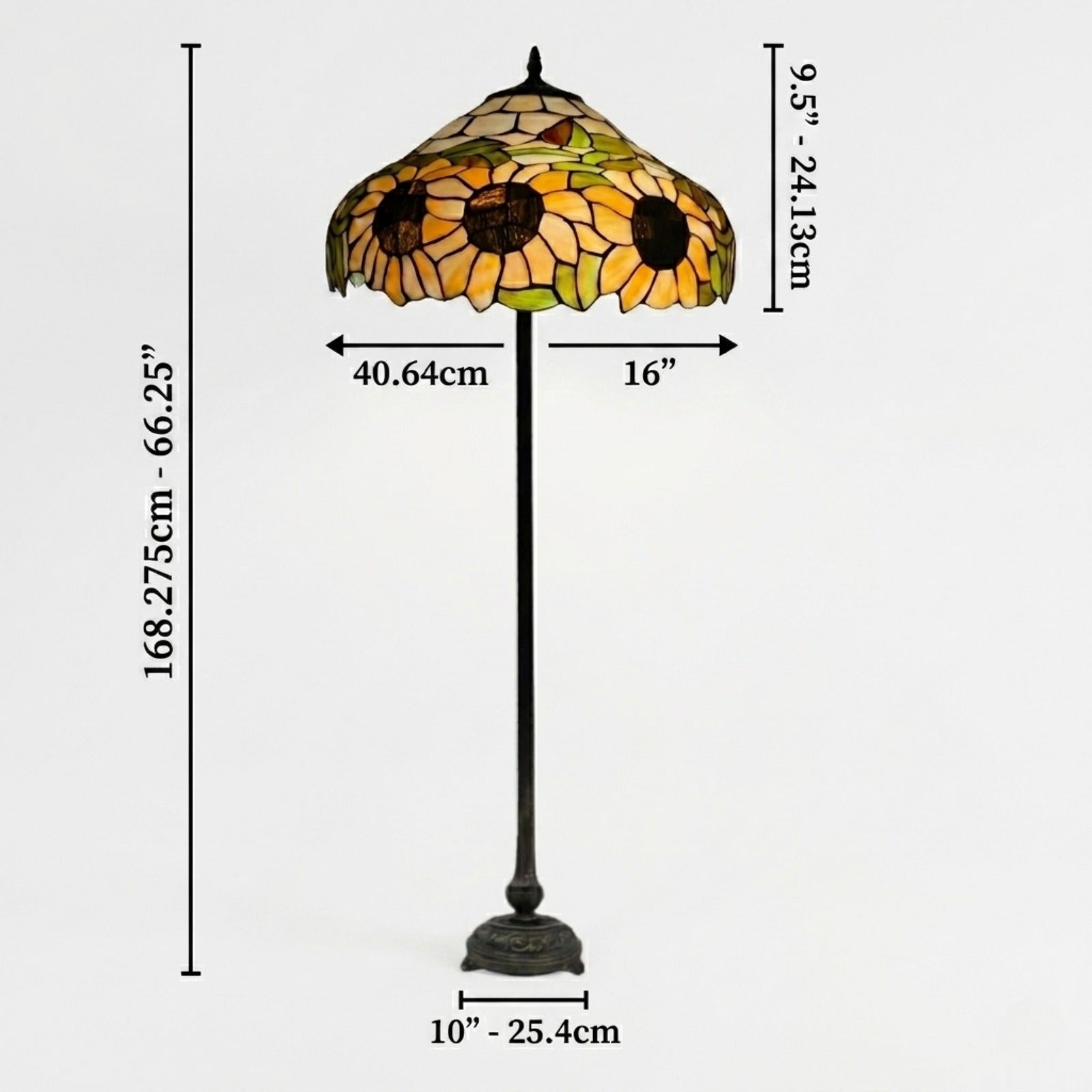Sunflower Design Tiffany Style Foor Lamp