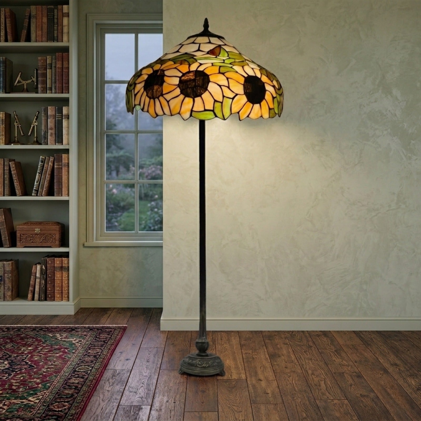 Sunflower Design Tiffany Style Foor Lamp