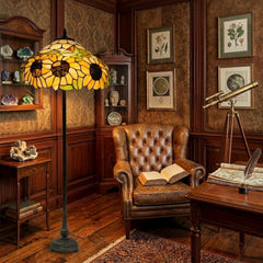 Sunflower Design Tiffany Style Foor Lamp