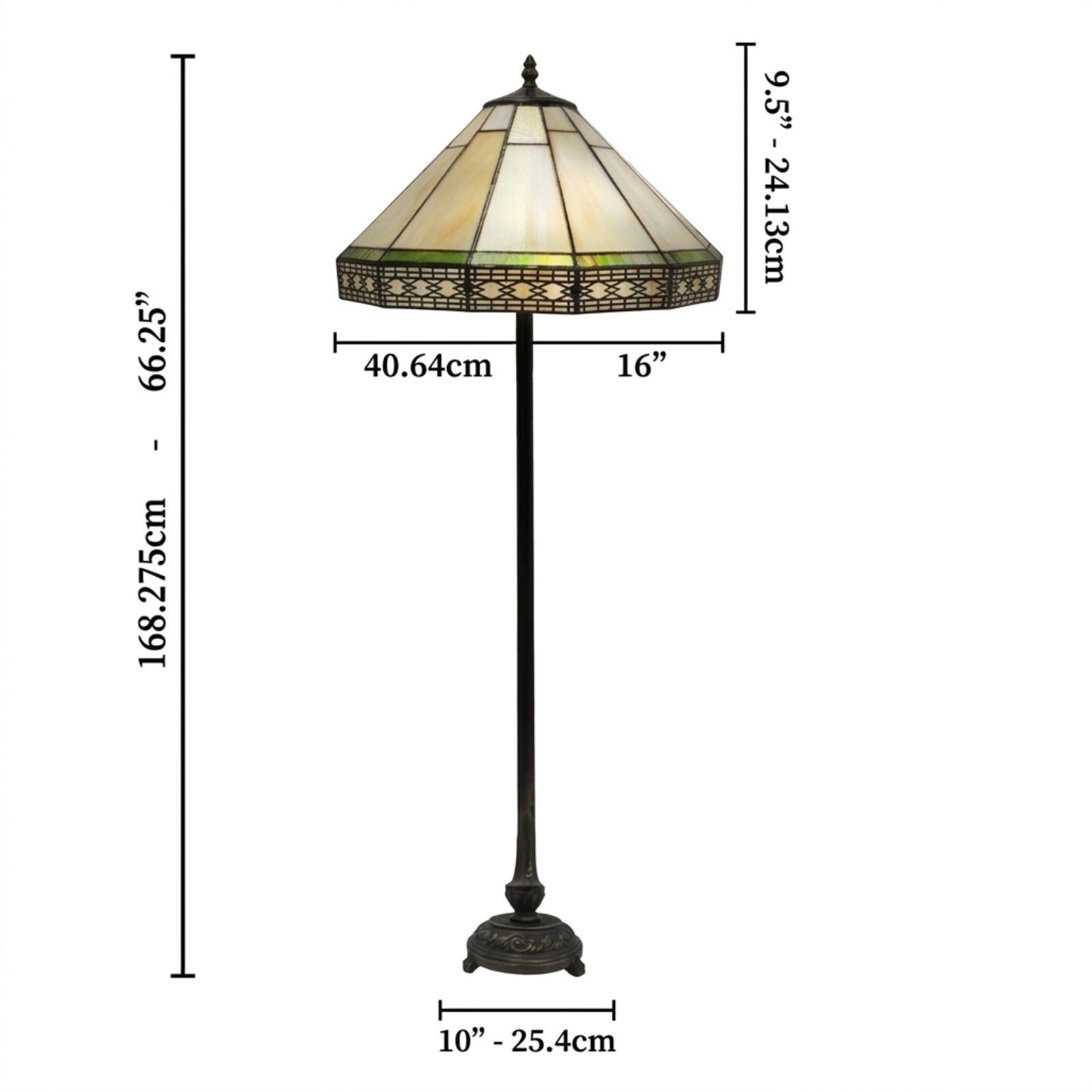 Hexagonal Stained Glass Tiffany Style Standard Lamp