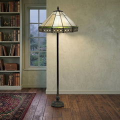 Hexagonal Stained Glass Tiffany Style Standard Lamp