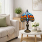 Blue And Orange 8 Inch Tiffany Style Table Lamp