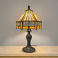 Yellow Hexagonal 8 Inch Tiffany Style Table Lamp Stained Glass Lampshade