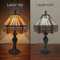 Yellow Hexagonal 8 Inch Tiffany Style Table Lamp Stained Glass Lampshade