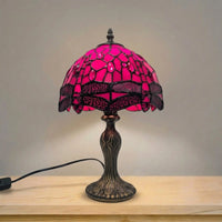 Red Dragonfly Tiffany Style 8 Inch Table Lamp