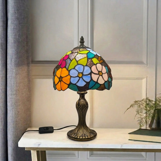 8 Inch Flower Design Tiffany Style Table Lamp