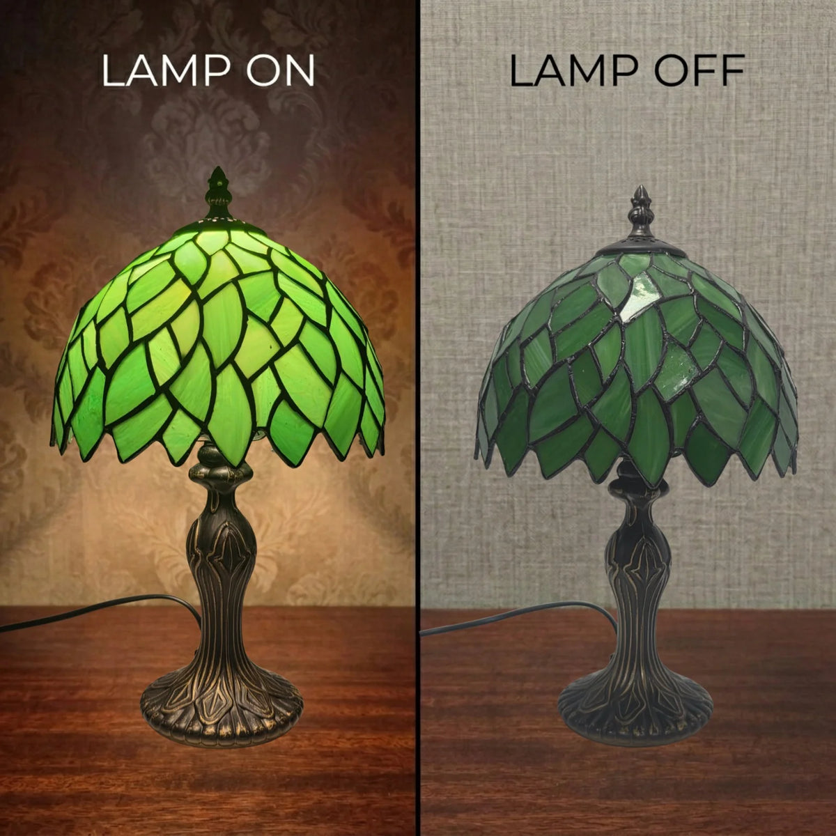 8 Inch Green Tiffany Style Table Lamp