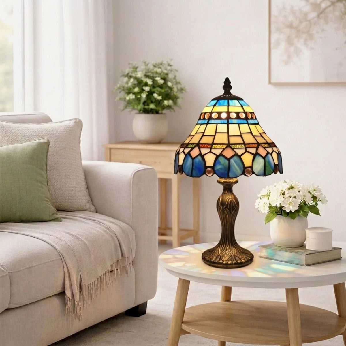 Multicolor 8 Inch Tiffany Style Table Lamp