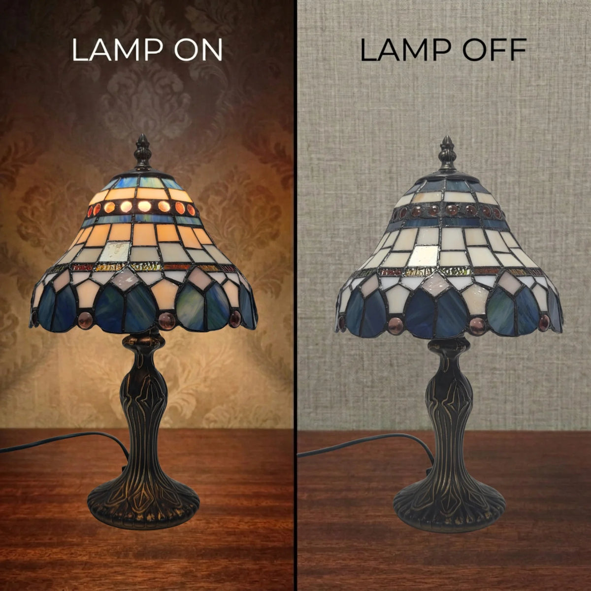 Multicolor 8 Inch Tiffany Style Table Lamp